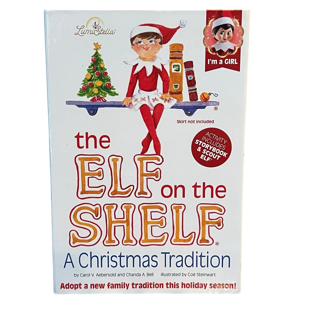 Elf on the Shelf Girl Blue Eyes With Story Book New
